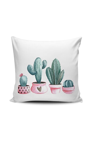 Alkan Homes غطاء وسادة مطبوع رقميًا بنمط الصبار