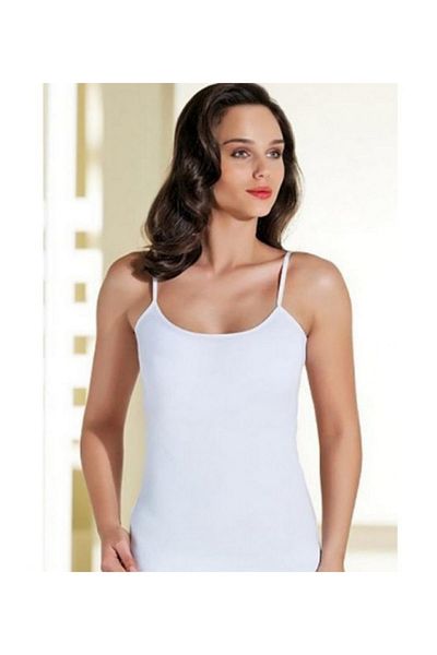 Berrak Pack of 6 Women's Undershirt with Ribbed Rope Straps 100% Cotton 2036