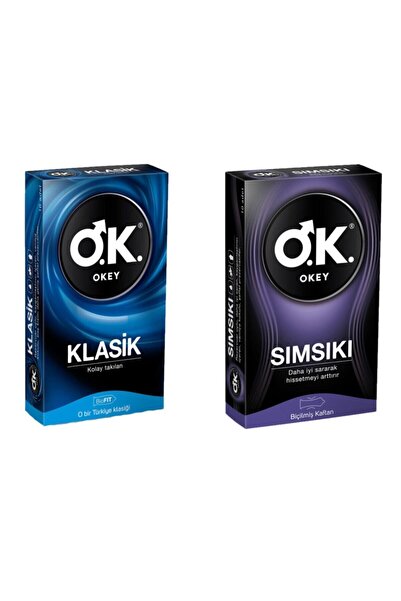 Okey Klasik 10'lu Prezervatif + Sımsıkı 10'lu Prezervatif