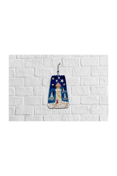 CajuArt Dekoratif Seramik Deniz Feneri Şeklinde Duvar Kapı Süsü