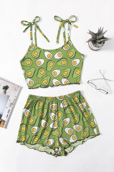 PEMBİŞ HOMEWEAR Angelina Avakodo Yeşil 2 Li Ultrasoft Şort Takımı