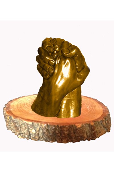 Küçük İzler مجموعة قوالب تمثال بصمة يد الحبيب ثلاثية الأبعاد مع حامل خشبي طبي...