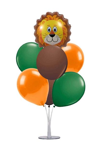 kidspartim 7-Piece Balloon Stand Bunch Lion Safari Themed Balloon