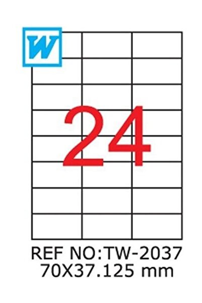 Generic Brand Tw-2037 Veličina 70 X 37,125 mm Laserska etiketa A4 24 etikete ...
