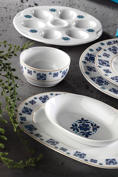 Kütahya Porselen Leonberg 10397 Patterned 22 Piece Brunch Set