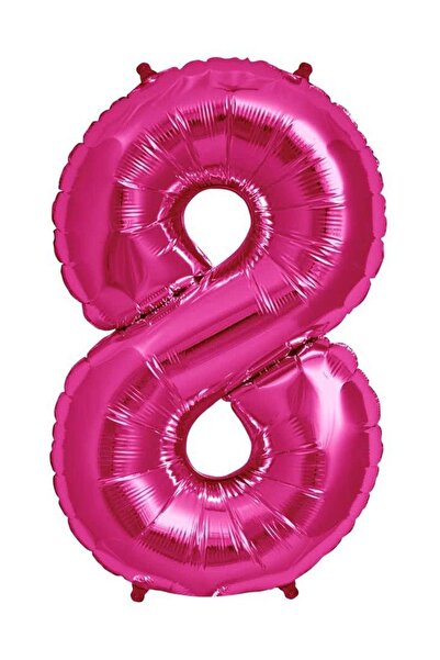 Parti dolabı 100 cm Pembe 8 Rakam Folyo Balonu, Sayı Büyük Boy Helyumla Uçan