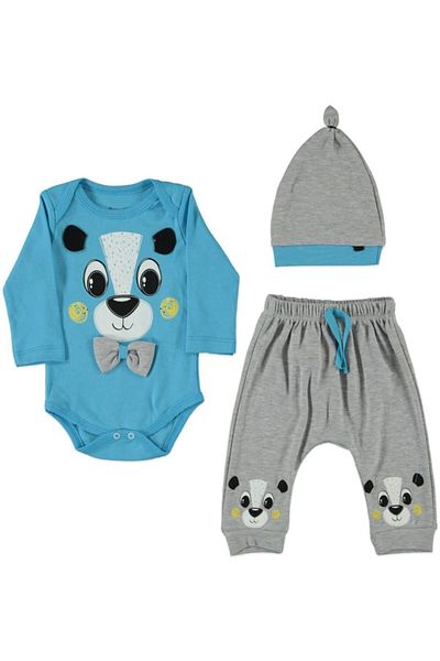 Miniworld 3-6 Months Men's Bow Tie Teddy Bear Set - Set of 3