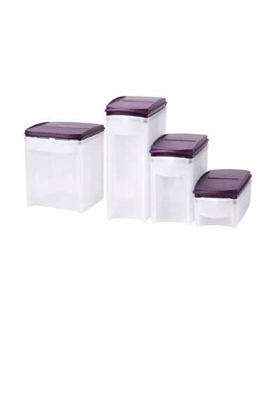 Tupperware Oval Dizayn 4'lü Set Mürdüm