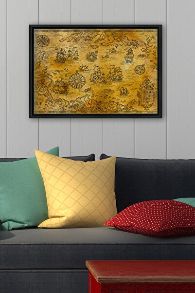 Tablo Center Siyah L Çerçeve Kanvas Tablo 105x145cm