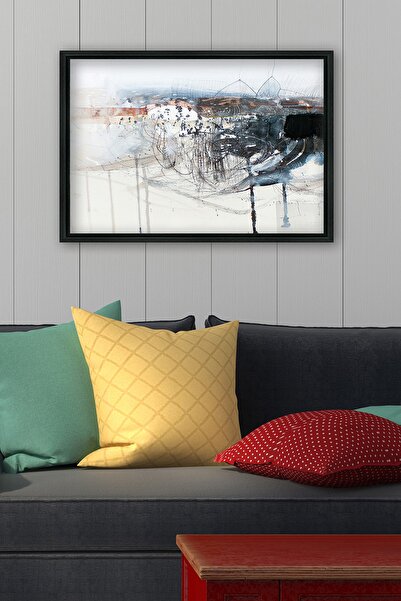 Tablo Center Siyah L Çerçeve Kanvas Tablo 75x105cm