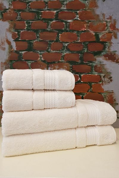 Özdilek Trendy 4 Piece Bath Towel Set - Cream