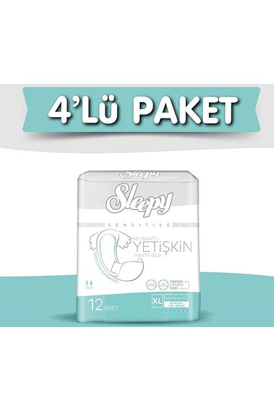 Sleepy Xlarge Adult Diapers 12 Pieces - Pack of 4