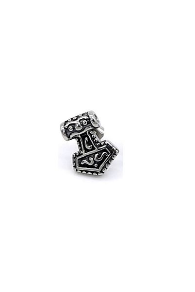 Viking Thor Mjollnir Scandinavian Nordic Style Odin Hammer Nail Model 316L Steel Unisex Earrings