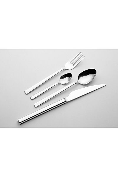 Eylül Natural Original 60 Piece Fork Spoon Set for 12 People 3mm