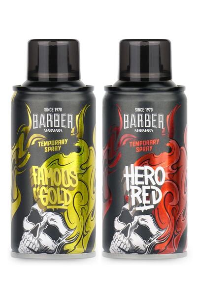 Barber Marmara Geçici Renkli Saç Spreyi Altın Sarı Ve Kırmızı 2 X 150 Ml -