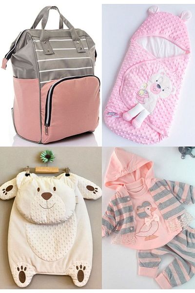 sahra bebek Large Birth Set (100% Cotton Hospital Exit, Baby Care Backpack, Snacking and 100% Cotton Swaddle Set)