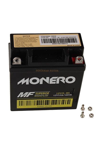 OEM Monero Akü 12n 5 Lbs Honda Actıva Mondıal Asya Kanuni Cub 100 110 Ybr