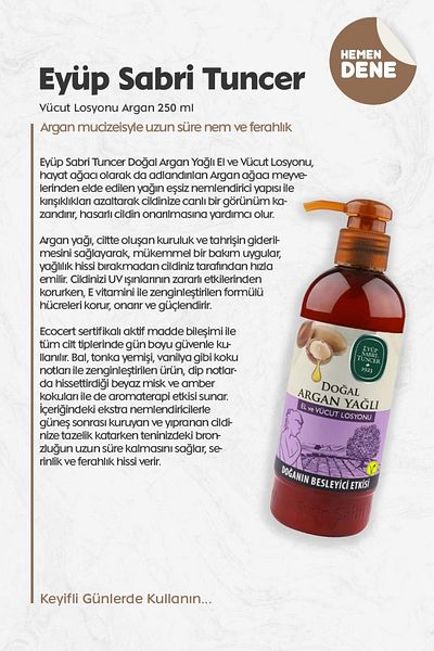 Eyüp Sabri Tuncer Argan Body Lotion - 250 Ml
