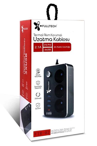 linarya Fulltech Ftr-02 2 M 3-Plug Thermal Current Protected Socket