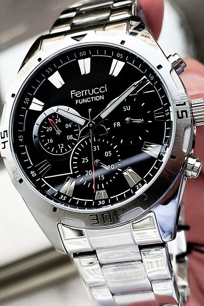 Ferrucci Function Men's Wristwatch 3 Atm Waterproof Silver Color Steel Strap + Bracelet FRE2023C3