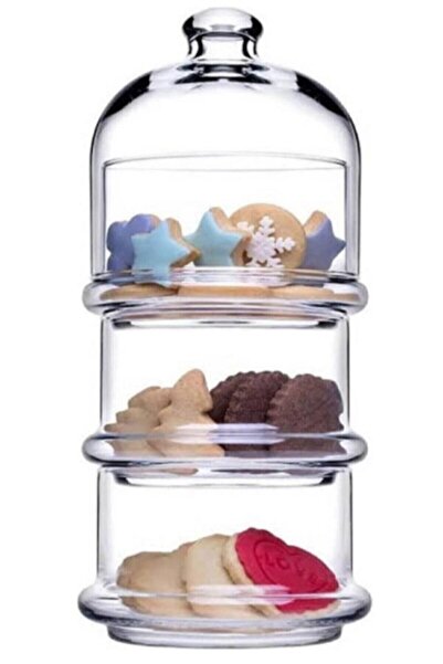 Paşabahçe Küçük Boy Villa Patisserie 3 Katlı Fanus
