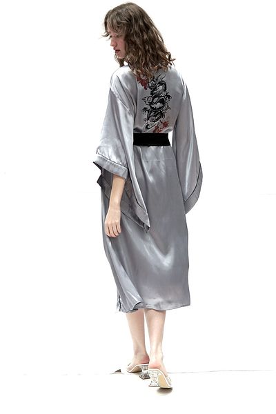 Mita Concept Dragon & Flower Grey Kimono