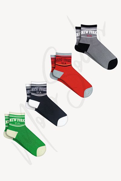 Mono Socks 4 Συσκευασίες αθλητικές κάλτσες New York College