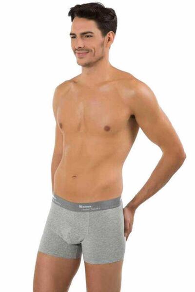 Kom Erkek Gri Tight Boxer 2'li