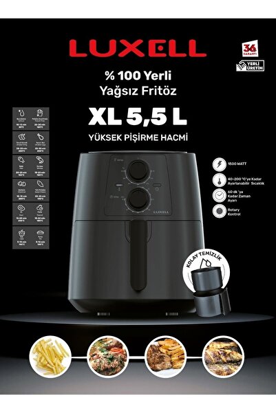 easytekno Luxell Fastfryer Xl 5.5 Litre ( Yağsız Fritöz Airfryer ) Lx-fc5130