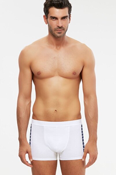 Kom Boxer modal din bumbac pieptănat alb 6 bucăți pentru bărbați