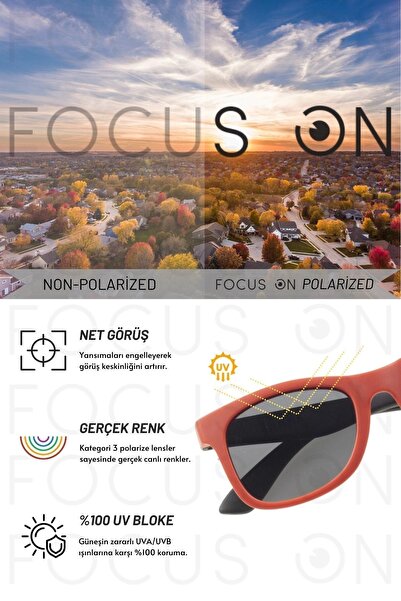 Focus On Polarized Kids Sunglasses| Matte Red Black| 2-7 Years| Light Flexible