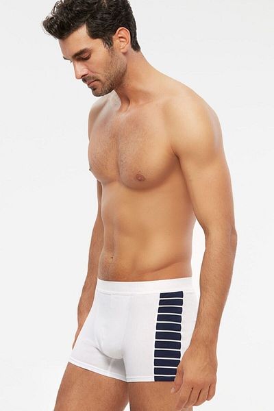 Kom Ανδρικό χτενισμένο βαμβακερό Modal Boxer 6 τεμαχίων Λευκό-μαύρο-γκρι-ναυτικό Μικτό S-xl