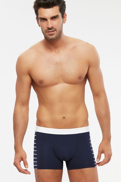 Kom Μπλε Navy Boxer με ρίγες και ρίγες στο πλάι