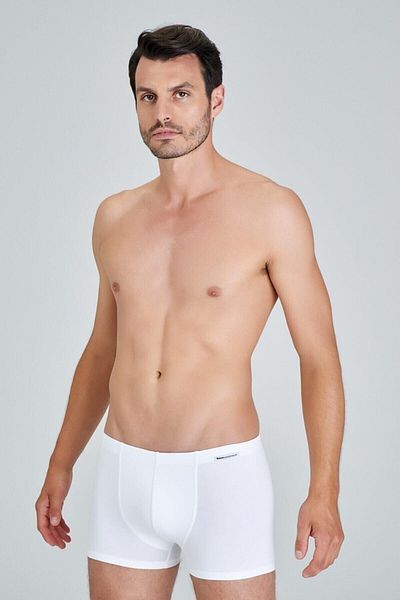 Kom Ανδρικό λευκό χτενισμένο βαμβακερό Basic Davide Boxer 2 τεμαχίων