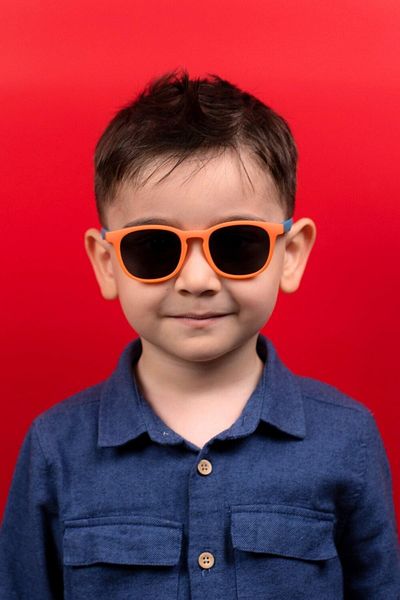 Focus On Polarized Kids Sunglasses| Matte Orange Turquoise| 4-12 Years| Light Flexible