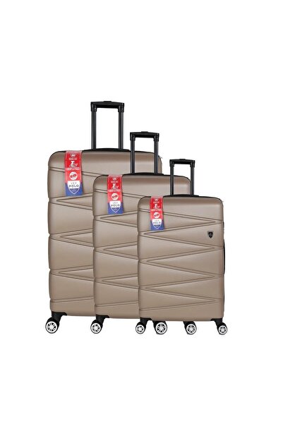 Celonia Yefa Dayanıklı Unisex 4 Tekerlekli 3'lü Set Plastik Valiz Seti