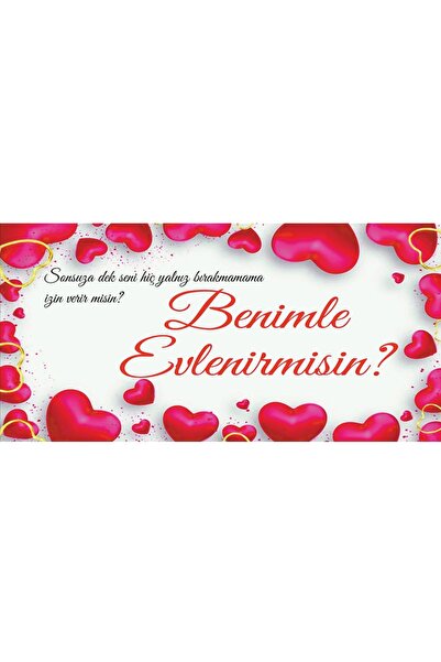 Göktuğ Hediyelik Evlilik Teklifi Afiş Benimle Evlenir Misin Pankart Poster Br...
