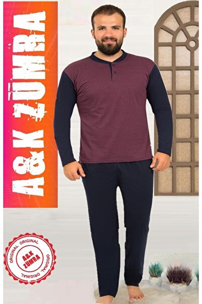 A&K ZÜMRA Σετ καλοκαιρινές ανδρικές πιτζάμες από χτενισμένο βαμβάκι