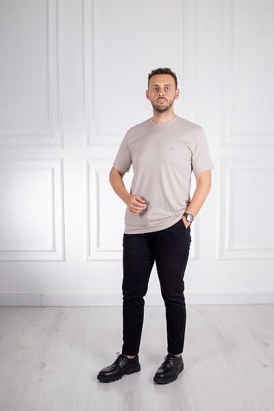 Sarar Επισκέψτε το μπλουζάκι με λαιμόκοψη Basic Beige