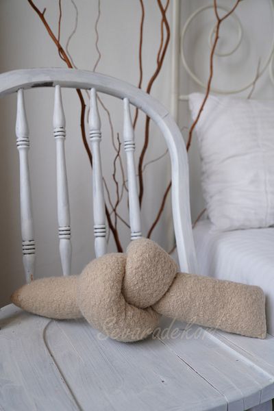 sevaradekor Teddy Buklet Love Knot Μαξιλάρι Sand Color Knot Μαξιλάρι