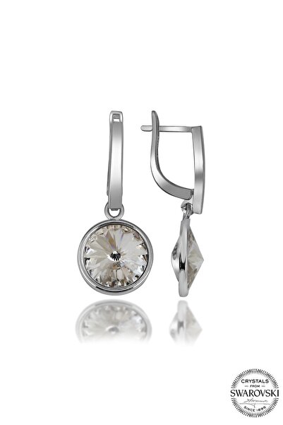 Swaroski Swarovski Crystal Taşlı Kadın Beyaz Sallantılı Gümüş Küpe