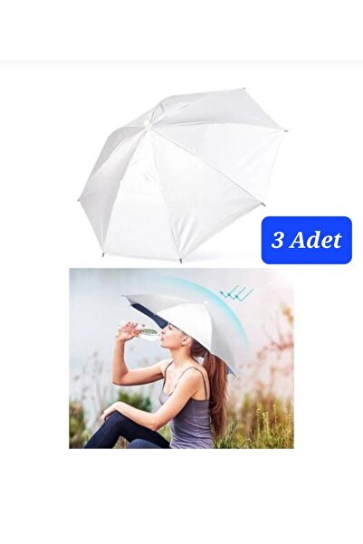 SOUL BY A&B Kafa şemsiyesi şapka şemsiye beyaz 3 adet