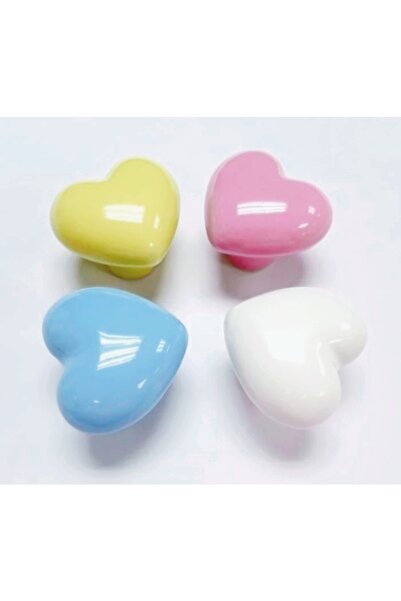 kralkulp 8 Pieces Pink Color Heart Handle (Furniture Handle)
