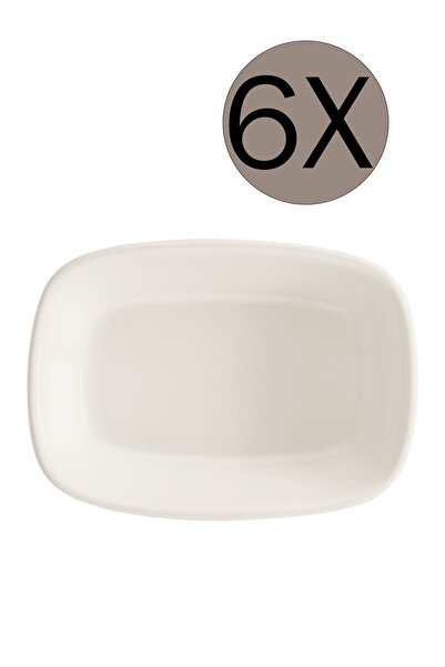 Bonna Porselen Beyaz Gourmet Dikdörtgen Kayık 17x11.5 Cm 6'lı Takım Grm17dky