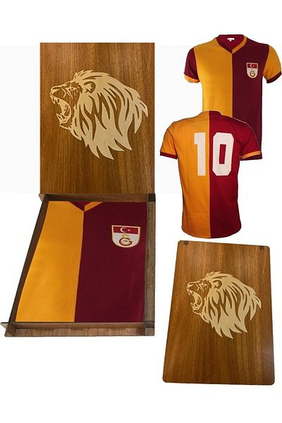 Galatasaray Metin Oktay Kids Jersey - Original Licensed Jersey - Gift Lion Wooden Box