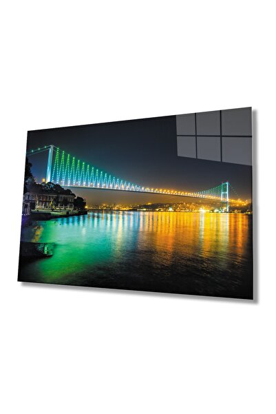 Rosyvien Pictură din sticlă Istanbul Bosphorus Bridge, decor de perete pentru...