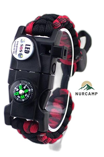 Nurcamp Paracord Kamp Bileklik Hayatta Kalma Bilekliği