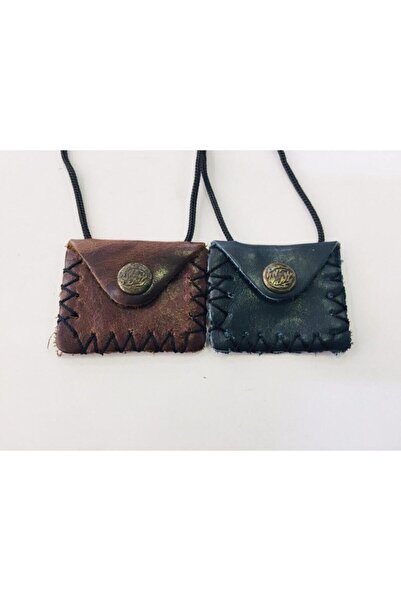 ÖZKEVEN HAC Boş Deri Cevşen Kabı ''kare'' Kılıfı Ipli ''2 Adet ''2x3 Cm