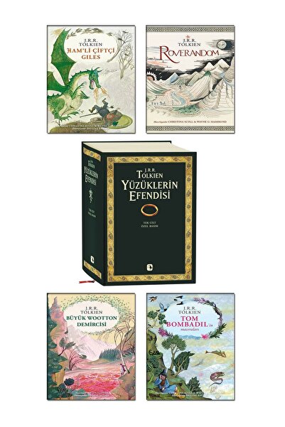 İthaki Yayınları J.r.r Tolkien Ciltli Kitapları 5li / Yüzüklerin Efendisi Tek...
