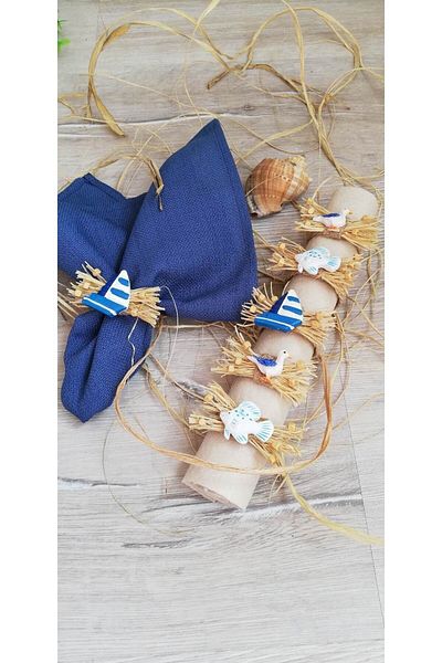 CWolf Bohemian Sea Mixed 2 Object 6-Piece Napkin Ring Ring